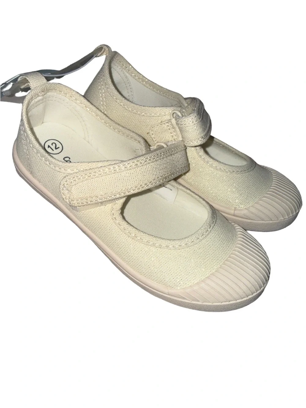 Toddler Marina Mary Jane Sneakers Ivory w/ Gold Shimmer Size 12 Little Girl NWT